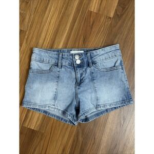 Abercrombie Kids Girls 11/12 Lt Wash Denim Jeans Mid Rise Shortie Shorts EUC